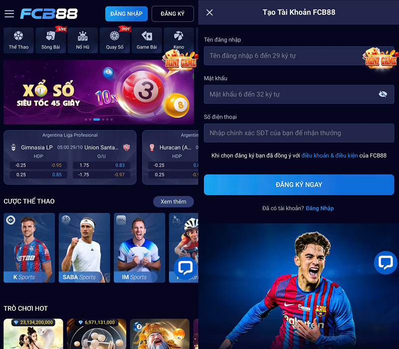 Các bước đăng ký FC88 trên thiết bị điện thoại